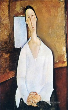 alte - madame Zborowska mit gefalteten Händen Amedeo Modigliani